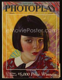 9e083 PHOTOPLAY magazine January 1926 colorful artwork of Colleen Moore by Livingston Geer!