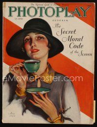 9e092 PHOTOPLAY magazine October 1926 art of Alice Joyce drinking tea by Carl Van Buskirk!