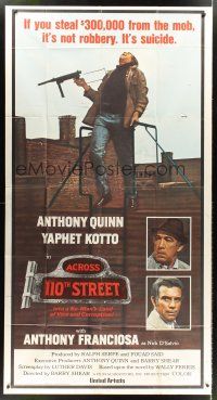 9f497 ACROSS 110th STREET int'l 3sh '72 Anthony Quinn, Tony Franciosa, different image!