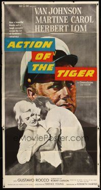 9f498 ACTION OF THE TIGER 3sh '57 Van Johnson & Martine Carol try to escape conspiracy!