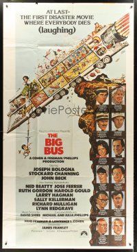 9f531 BIG BUS int'l 3sh '76 Jack Davis art, the first disaster movie where everyone dies laughing!