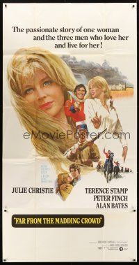 9f589 FAR FROM THE MADDING CROWD 3sh '68 Julie Christie, Terence Stamp, Peter Finch, Schlesinger