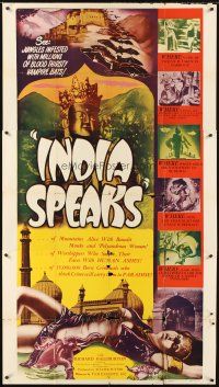 9f637 INDIA SPEAKS 3sh R49 Richard Halliburton documentary showing all the wonders of India!