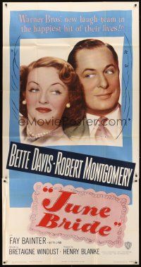 9f649 JUNE BRIDE 3sh '48 Bette Davis & Robert Montgomery in the happiest hit of their lives!