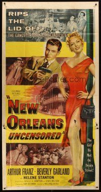 9f695 NEW ORLEANS UNCENSORED 3sh '54 super sexy full-length Beverly Garland in red dress!