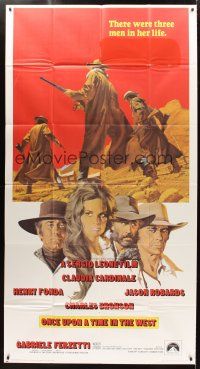 9f703 ONCE UPON A TIME IN THE WEST int'l 3sh '69 Leone, art of Cardinale, Fonda, Bronson & Robards!