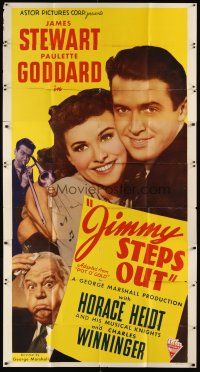 9f721 POT O' GOLD 3sh R46 romantic c/u of James Stewart & Paulette Goddard, Jimmy Steps Out!