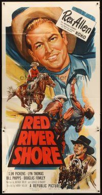 9f732 RED RIVER SHORE 3sh '53 cool full-length artwork of cowboy Rex Allen!