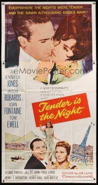 9f780 TENDER IS THE NIGHT 3sh '61 romantic close up of Jennifer Jones & Jason Robards Jr.!