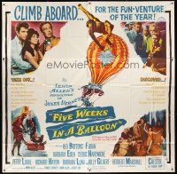 9f012 FIVE WEEKS IN A BALLOON 6sh '62 Jules Verne, Red Buttons, Fabian, Barbara Eden, climb aboard!