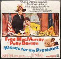 9f018 KISSES FOR MY PRESIDENT 6sh '64 Fred MacMurray, Polly Bergen, is America prepared!