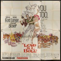 9f019 LOVE IS A BALL 6sh '63 full-length Glenn Ford & Hope Lange in sexy bikini!