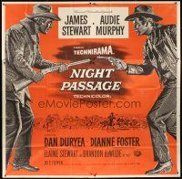 9f024 NIGHT PASSAGE 6sh '57 best full-length art of Jimmy Stewart & Audie Murphy!