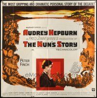 9f026 NUN'S STORY 6sh '59 religious missionary Audrey Hepburn was not like the others, Peter Finch!