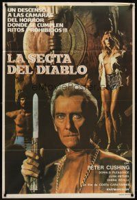 9f145 DEVIL'S MEN Argentinean '76 Land of the Minotaur, Peter Cushing, sexy Luan Peters!
