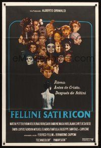 9f156 FELLINI SATYRICON Argentinean '70 Federico's Italian cult classic, cool cast montage!