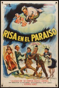 9f186 LAUGHTER IN PARADISE Argentinean '52 Alastair Sim does wacky things to get inheritance!
