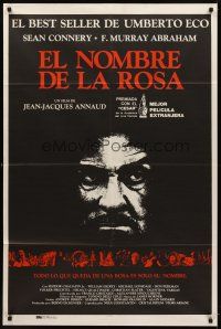 9f198 NAME OF THE ROSE Argentinean '86 Der Name der Rose, Sean Connery as English monk detective!