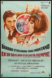 9f199 ON A CLEAR DAY YOU CAN SEE FOREVER Argentinean '70 cool artwork of Barbra Streisand!