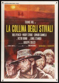 9f275 BOOT HILL Italian 1p '69 art of Woody Strode, Terence Hill & Bud Spencer by Gasparri!