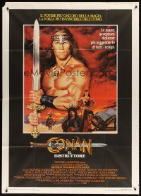 9f290 CONAN THE DESTROYER Italian 1p '84 Arnold Schwarzenegger is the most powerful legend of all!