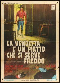 9f301 DEATH'S DEALER Italian 1p '71 cool spaghetti western art by Rodolfo Gasparri!