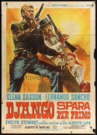 9f308 DJANGO SHOOTS FIRST Italian 1p '66 Django Spara Per Primo, Symeoni spaghetti western art!