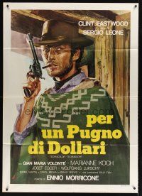 9f319 FISTFUL OF DOLLARS Italian 1p R76 Leone's Per un Pugno di Dollari, art of Clint Eastwood!