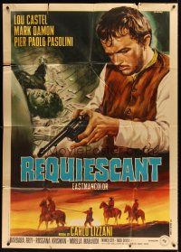 9f362 KILL & PRAY Italian 1p '67 Requiescant, Lou Castel, Renato Casaro spaghetti western art!