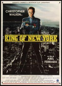 9f363 KING OF NEW YORK Italian 1p '91 art of Christopher Walken by Renato Casaro, Abel Ferrara!