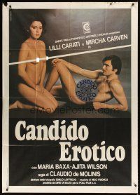 9f384 MAN FOR SALE Italian 1p '78 full-length naked Lilli Carati & Mircha Carven!