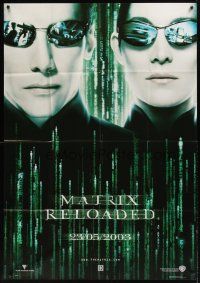 9f391 MATRIX RELOADED teaser Italian 1p '03 Keanu Reeves, Carrie-Anne Moss, Wachowski Brothers!