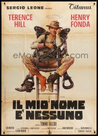 9f404 MY NAME IS NOBODY Italian 1p '73 Il Mio nome e Nessuno, art of Henry Fonda & Terence Hill!