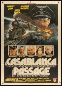 9f417 PASSAGE Italian 1p '79 different art of Malcolm McDowell & train on bombed bridge!