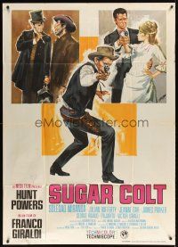 9f455 SUGAR COLT Italian 1p '66 cool spaghetti western art by Sandro Symeoni!