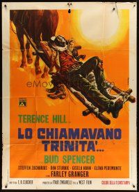 9f465 THEY CALL ME TRINITY Italian 1p '70 Casaro spaghetti western art of napping Terence Hill!
