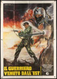 9f049 DETACHED MISSION Italian 2p '87 cool full-length art of Russian soldier with machine gun!