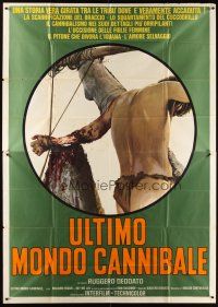 9f071 LAST SURVIVOR Italian 2p '78 Ruggero Deodato, wild artwork of cannibal victim!