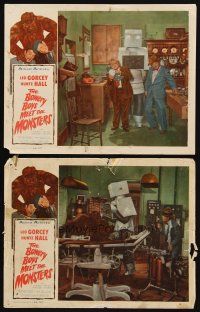9g835 BOWERY BOYS MEET THE MONSTERS 2 LCs '54 Leo Gorcey & his father Bernard with wacky robot!