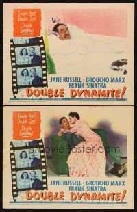 9g852 DOUBLE DYNAMITE 2 LCs '52 Groucho Marx in bath, Frank Sinatra w/sexy Jane Russell!