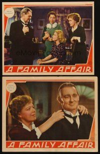 9g857 FAMILY AFFAIR 2 LCs '37 Lionel Barrymore as Judge Hardy, first Andy Hardy!