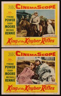 9g908 KING OF THE KHYBER RIFLES 2 LCs '54 British soldier Tyrone Power on horseback, Terry Moore!