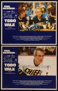 9g961 SLAP SHOT 2 Spanish/U.S. LCs '77 George Roy Hill directed, images of hockey player Paul Newman!