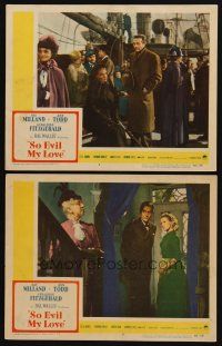 9g964 SO EVIL MY LOVE 2 LCs '48 Ray Milland & back-stabbing Ann Todd, Muriel Aked!