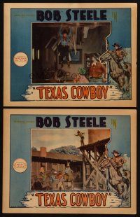 9g976 TEXAS COWBOY 2 LCs '29 Bob Steele in action, J.P. McGowan silent western epic!