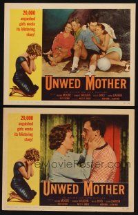 9g988 UNWED MOTHER 2 LCs '58 Norma Moore & Robert Vaughn, 20,000 anguished girls wrote this story!