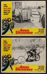 9g031 ANGEL UNCHAINED 8 LCs '70 AIP, Don Stroud, Tyne Daly, bikers & hippies!