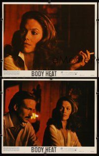 9g735 BODY HEAT 3 LCs '81 Lawrence Kasdan directed, sexy Kathleen Turner & William Hurt!
