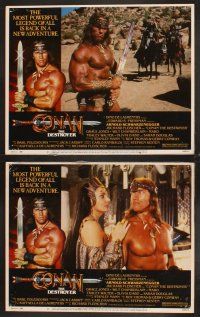 9g469 CONAN THE DESTROYER 7 LCs '84 Arnold Schwarzenegger, Grace Jones, sexy Olivia D'Abo!