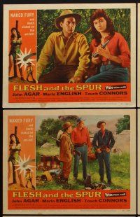 9g572 FLESH & THE SPUR 6 LCs '56 John Agar, sexy Marla English, Mike Connors!